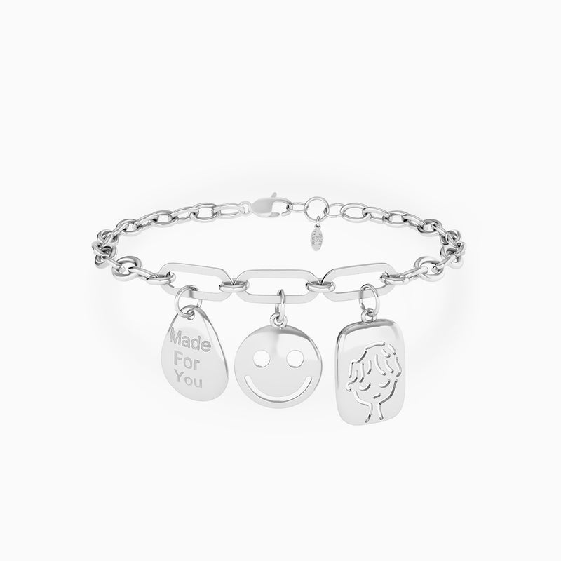 Waves by L'azurde Charms Bracelet In Silver - Image 1